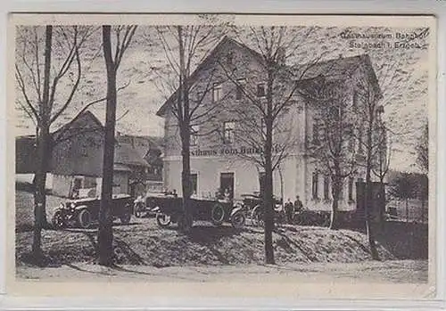 62956 AK Steinbach im Erzgebirge Gasthaus am Bohnhof mit Autos davor 1925