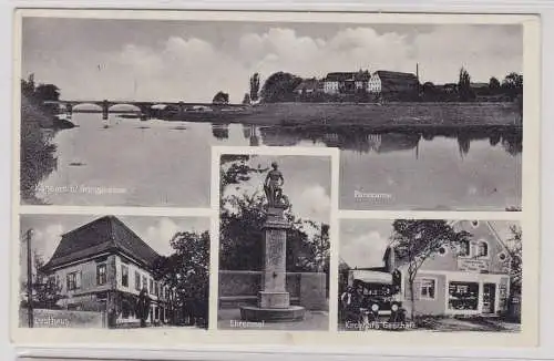 94212 Mehrbild Ak Kössern bei Großbothen Lusthaus, Ehrenmal, Kirchhofs Geschäft