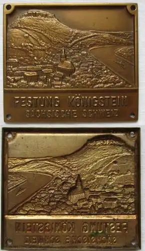 Bronze Plakette Festung Königstein sächsische Schweiz um 1925 (104033)