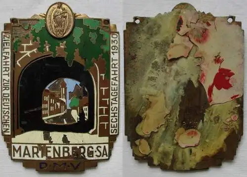 DMV Bronze Plakette Marienberg Zielfahrt zur deutsche 6 Tagefahrt 1930 (104033)