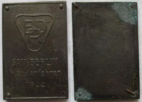 Bronze Plakette BDR Bund dt. Radfahrer Gau Berlin Wanderfahren 1922 (163997)