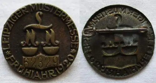 Blech Abzeichen Leipziger Mustermesse Frühjahr 1920 Einkäuferabzeichen (162517)