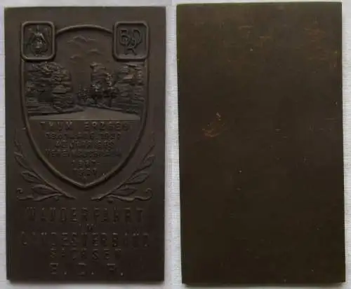 Bronze Plakette Thum Erzgebirge Vereinsjubiläum Wanderfahrt des BDR 1927(147201)