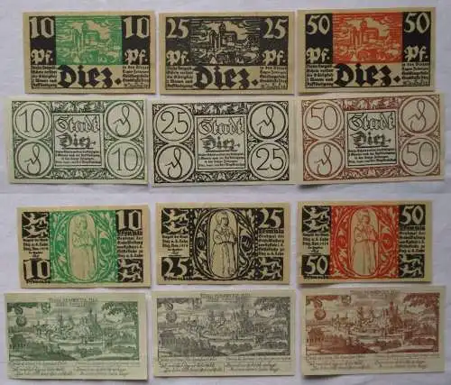 6 Banknoten Notgeld der Stadt Diez 1919/1920 (168634)