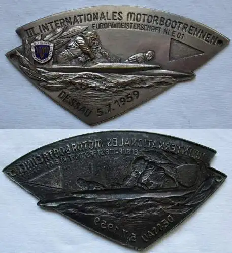DDR Plakette III.Internationales Motorbootrennen Dessau 1959 ADMV (160521)