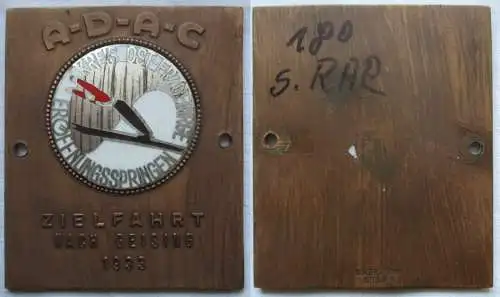 Plakette Eröffnungsspringen Kreis Osterzgebirge Zielfahrt Geising 1933 (140808)