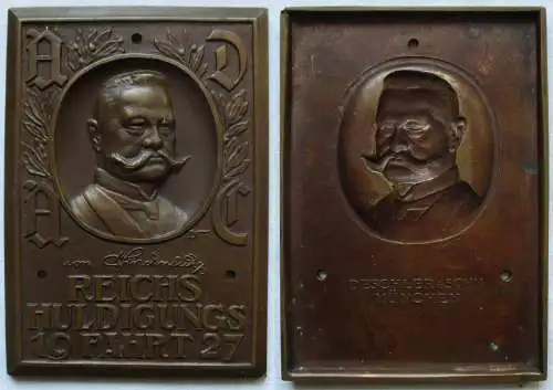 seltene ADAC Bronze Plakette von Hindenburg Reichshuldigungsfahrt 1927 (140222)