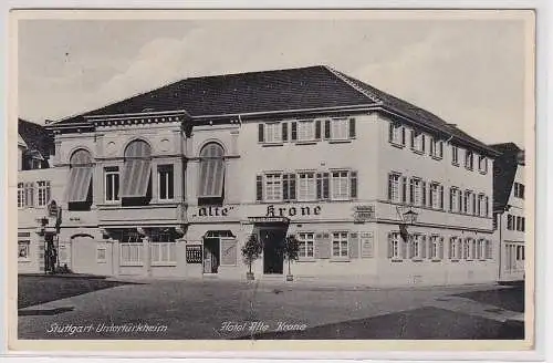 39374 AK Stuttgart-Untertürkheim - Hotel Alte Krone, Außenansicht 1941