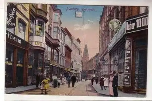 57060 Ak Duisburg Beckstrasse mit Geschäften um 1910