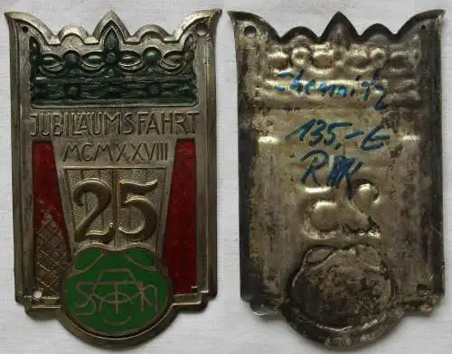 Bronze Plakette Chemnitz Jubiläumsfahrt MCMXXVIII 1928 (147245)