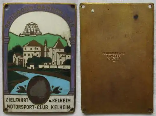 Plakette ADAC Ratisbona Rennen 1928 Zielfahrt nach Kelheim (142766)