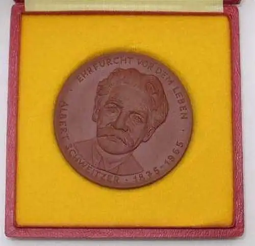 rare DDR Porzellanmedaille Albert Schweitzer 1875-1965