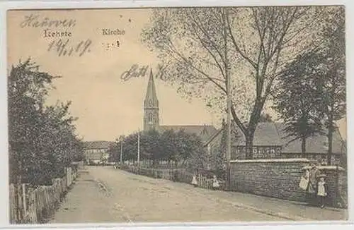 52530 Ak Lehrte Bahnhofstrasse mit Kirche 1912