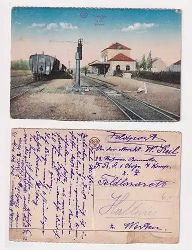 908311 Feldpost Ak Beverloo Belgien Bahnhof La Gare 1. WK