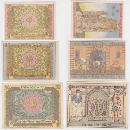 3 Banknoten Notgeld Osterode Cafetier Waller und Buchhändler o.D. (1921)(162237)