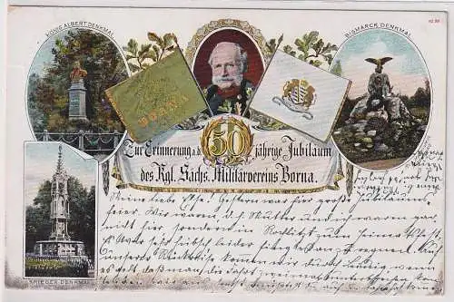 04788 Ak Borna 50 jähr.Jubiläum des kgl.sächs. Militärverein 1903