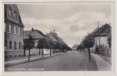 53263 Ak Dommitzsch Elbe Leipzigerstrasse 1940