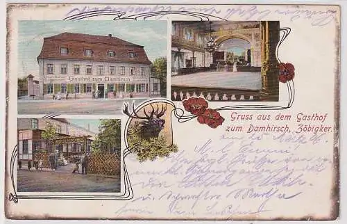 58343 Mehrbild Ak Gruß aus dem Gasthof zum Dammhirsch Zöbigker 1906