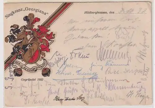 66997 Studentika Ak Hildburghausen Singkranz "Georgiana" 1937