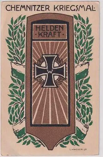 56328 Ak Chemnitzer Kriegsmal "Heldenkraft" 1915