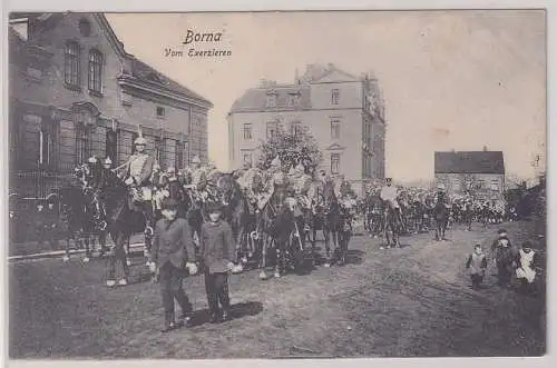 89762 Ak Borna Karabinier Regiment vom Exerzieren 1906