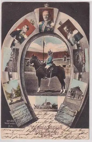 88559 Hufeisen Ak Borna Karabinier Regiment 82.schweres Regiment) 1910