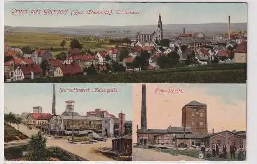 55441 Ak Gruß aus Gersdorf Bez.Chemnitz Steinkohlenwerk "Kaisergrube" 1910