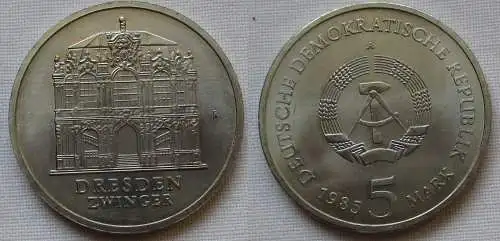 DDR Gedenk Münze 5 Mark Dresden Zwinger 1985 (162109)
