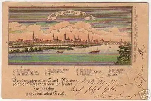 07833 Ak Historische Ansicht von Minden anno 1375