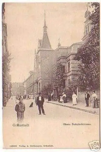 07879 Ak Grünstadt Obere Bahnhofstrasse um 1910
