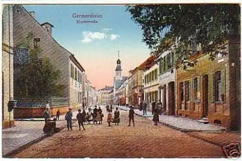 12220 Feldpost Ak Germersheim Marktstrasse 1917