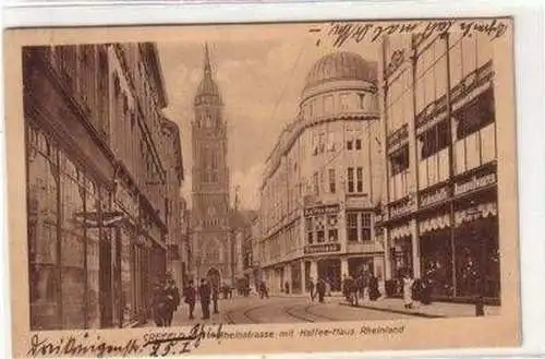 15682 Ak Crefeld Rheinstrasse mit Kaffee Haus 1921
