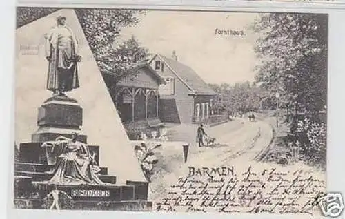 19072 Ak Barmen Forsthaus Bismarckdenkmal 1900