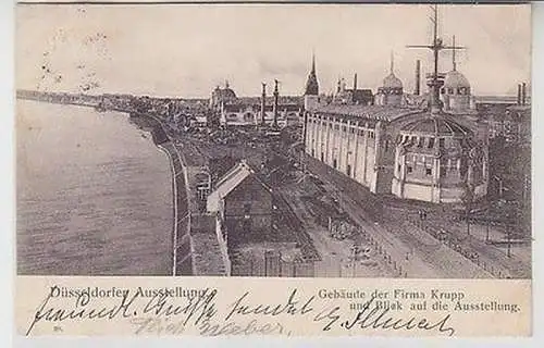 61814 Ak Düsseldorfer Ausstellung Gebäude der Firma Krupp 1902