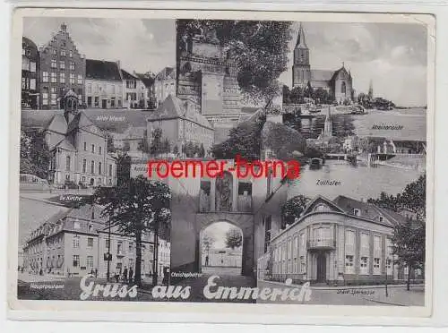 67261 Mehrbild Ak Gruß aus Emmerich Hauptpostamt, Sparkasse, Zollhafen usw. 1936