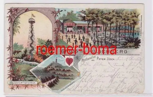 81671 Ak Lithografie Krefeld Gruss vom Hülserberg Restauration Peter Jösch 1900