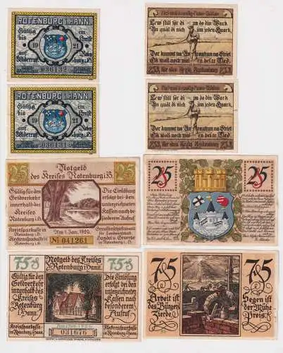 4 Banknoten Notgeld Sparkasse Rotenburg in Hannover (168731)