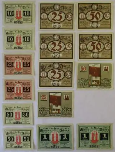 15 Banknoten Notgeld der Stadt Jessnitz 1921 (108073)