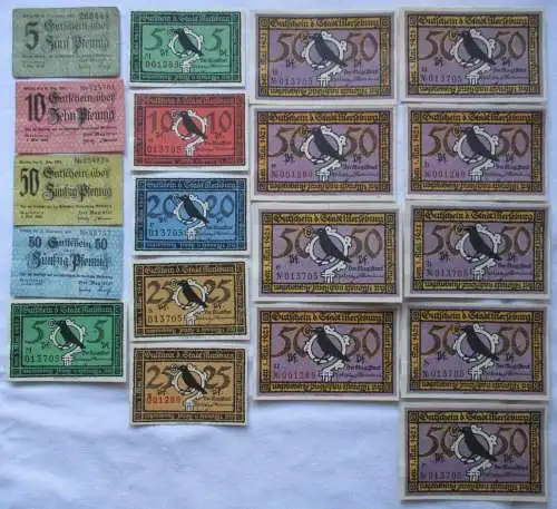 19 Banknoten Notgeld Stadt Merseburg 1920/1921 (109057)