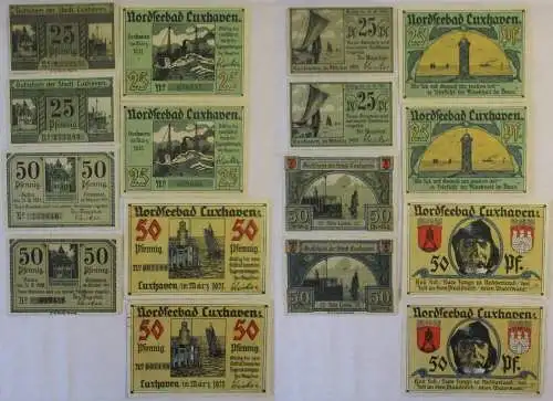 8 Banknoten Notgeld der Stadt Cuxhaven 1919 (169061)