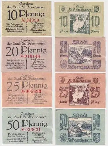 4 Banknoten Notgeld Stadt St.Goarshausen (1920) (168916)