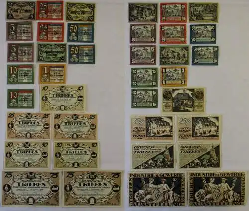 19 Banknoten Notgeld Stadt Triebes 1920/1921 (169065)