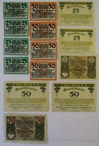 14 Banknoten Notgeld Stadt Trebnitz in Schlesien 1918/1920 (103471)