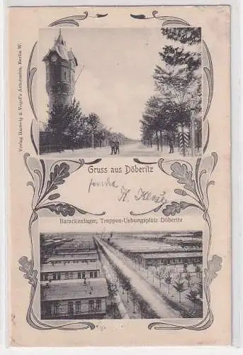 14762 AK Gruss aus Döberitz - Barackenlager, Truppen-Übungsplatz 1905