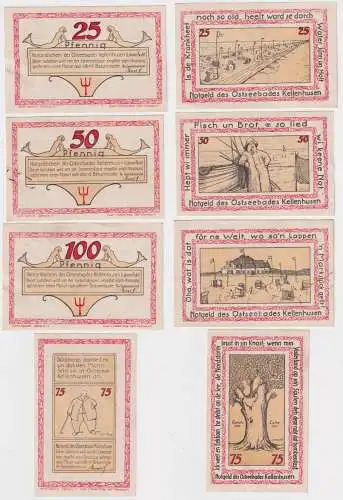 4 Banknoten Notgeld Gemeinde Ostseebad Kellenhusen o.D. um 1921 (168884)