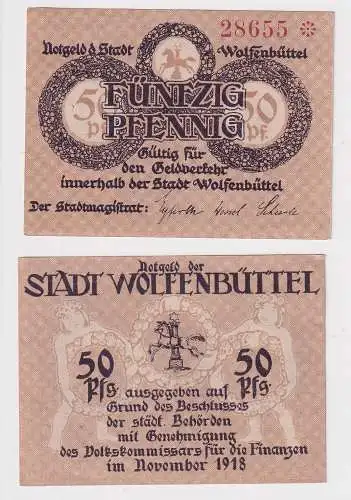 50 Pfennig Banknote Notgeld Stadt Wolfenbüttel 1918 (168914)