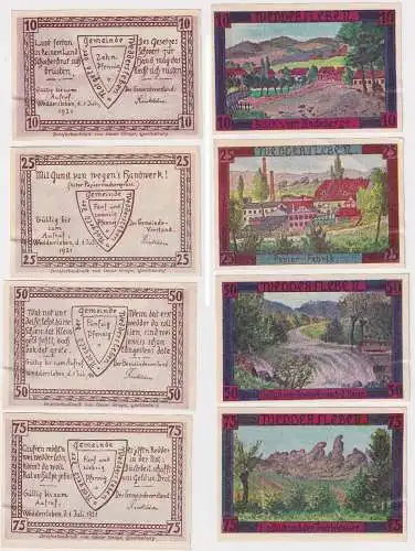 4 Banknoten Notgeld Gemeinde Weddersleben 1921 (168827)