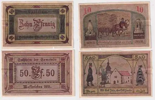 2 Banknoten Notgeld Gemeinde Wasserleben 1921 (168911)