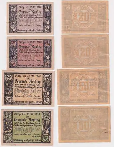 2 x 20 & 50 Heller Banknote Kopfing 15.06.1920 (168915)