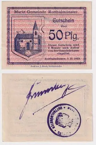 50 Pfennig Banknote Notgeld Markt Gemeinde Rotthalmünster (168938)